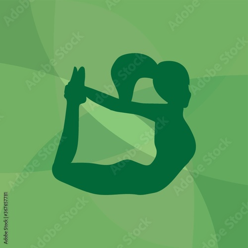 girl silhouette practising yoga in bow pose