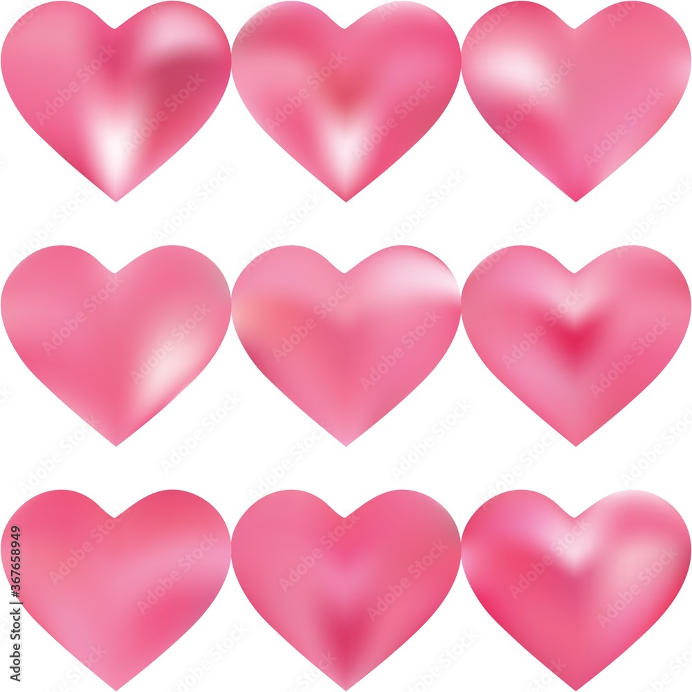 Set of smooth backgrounds hearts.
