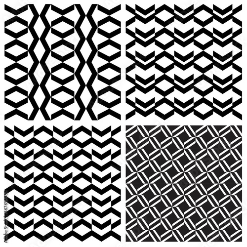 Set of seamless abstract geometric pattern