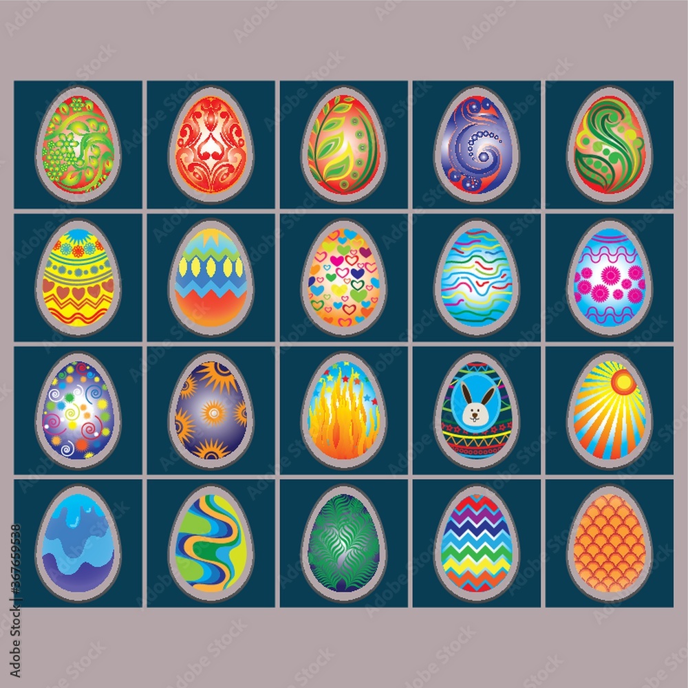 collection of easter eggs collection of easter eggs