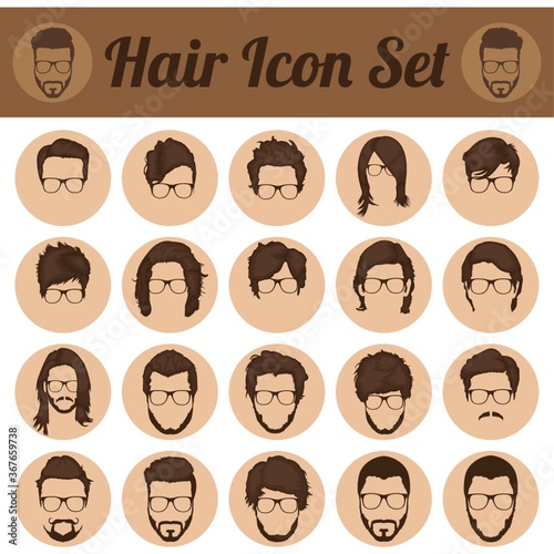 set of fashion hairstyles
