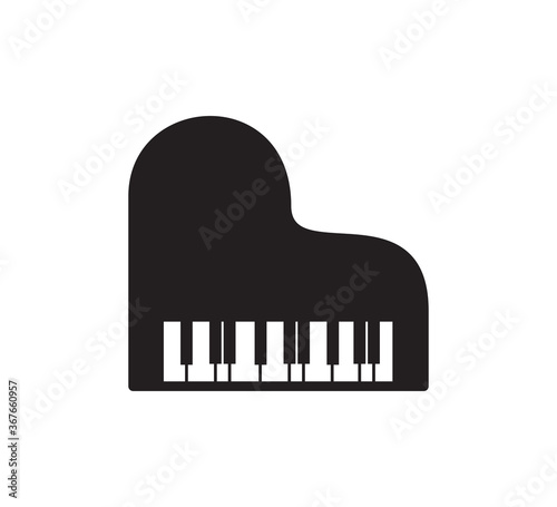 Piano icon flat style illustration logo template