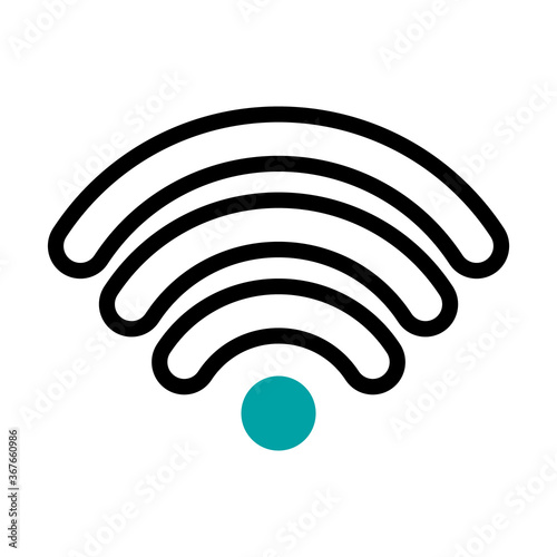 wifi signal icon, half line half color style