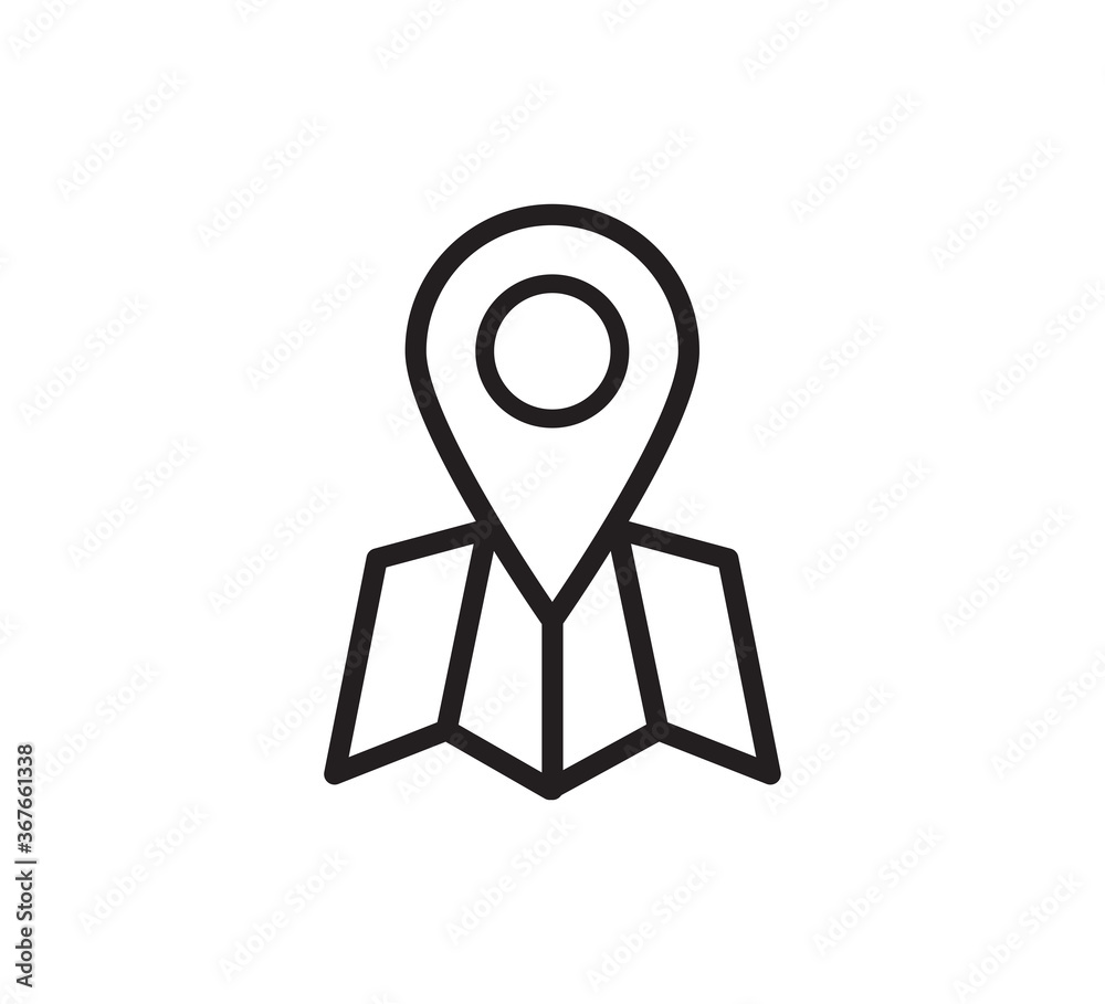 Pin located icon vector logo design template Pin located icon vector logo design template