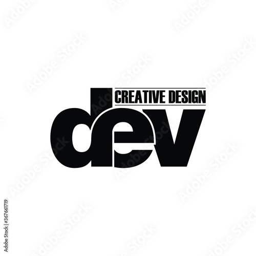 Letter dev simple monogram logo design vector