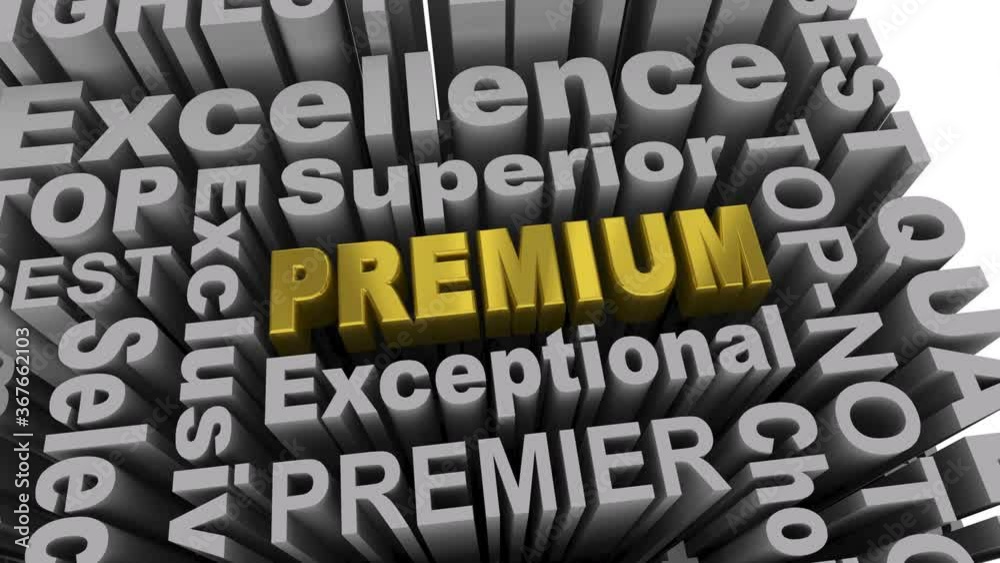 Premium Top Best Level Service Quality Word Collage 3d Animation Premium Top Best Level Service Quality Word Collage 3d Animation