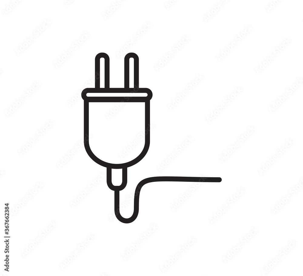 Plug icon vector logo design template flat style Plug icon vector logo design template flat style