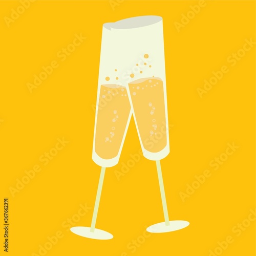 flute glasses with wine