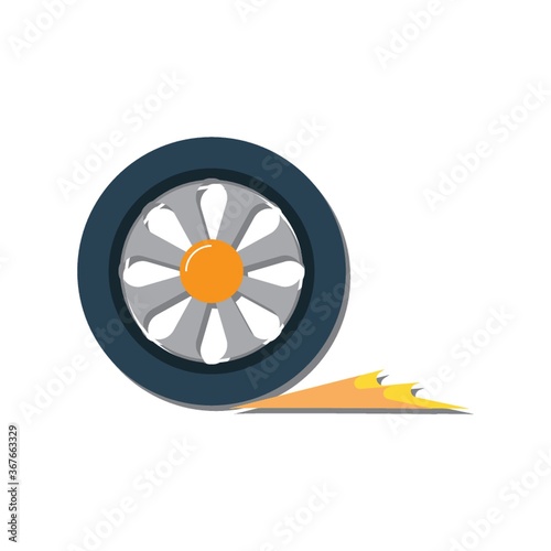 tyre on fire