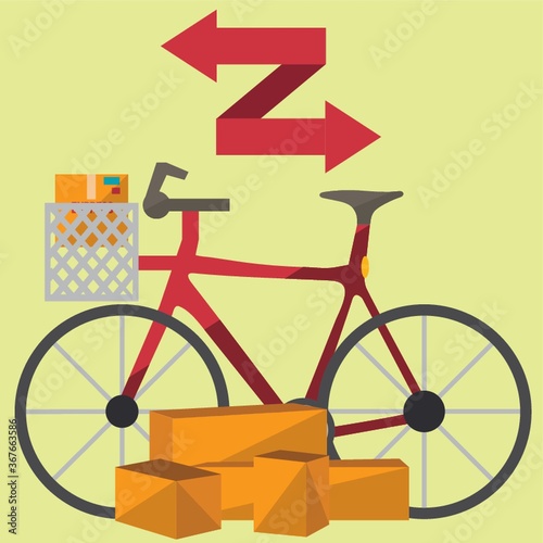bicycle with the delivery boxes
