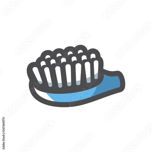 Teeth blue Brush Vector icon Cartoon illustration.