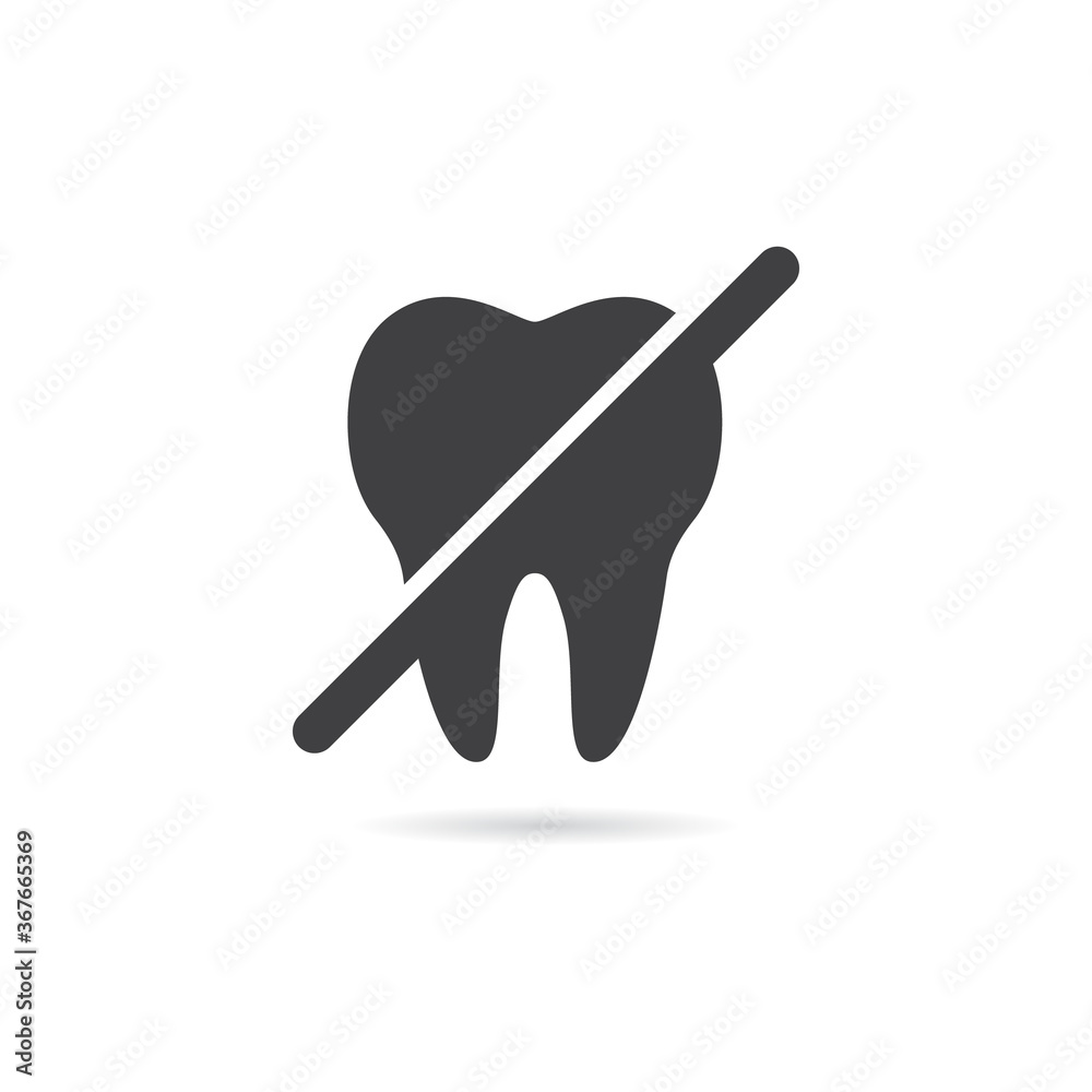 Vector Isolated No Tooth Icon Vector Isolated No Tooth Icon