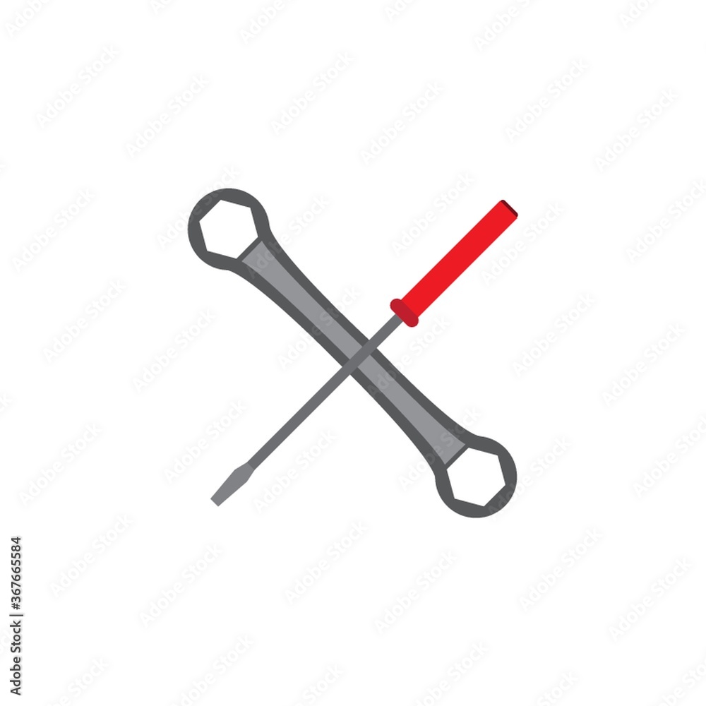 wrench and a screwdriver wrench and a screwdriver