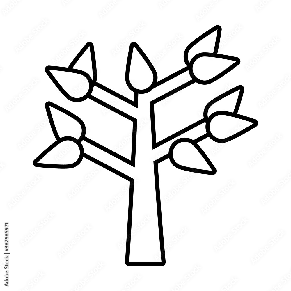 tree with leaves line style icon vector design tree with leaves line style icon vector design
