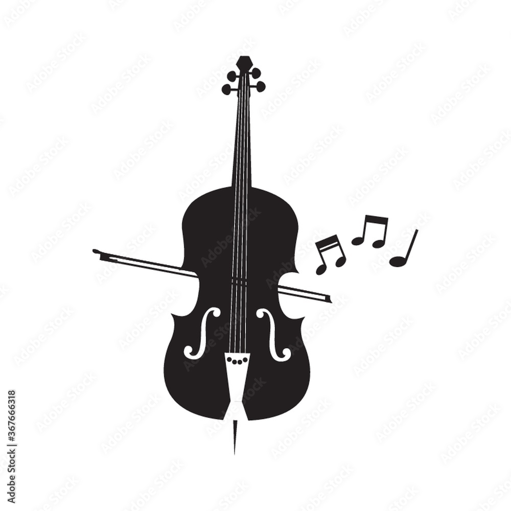 Naklejka premium silhouette of cello