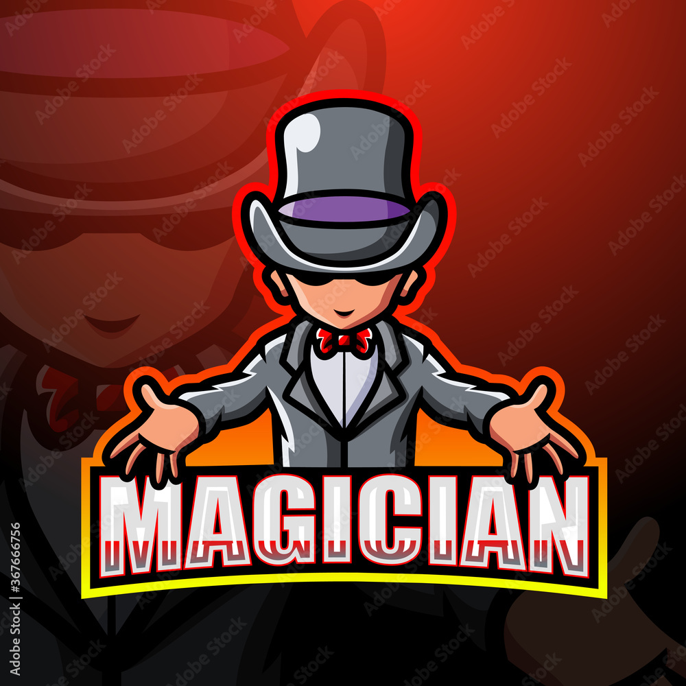 Magician mascot esport logo design