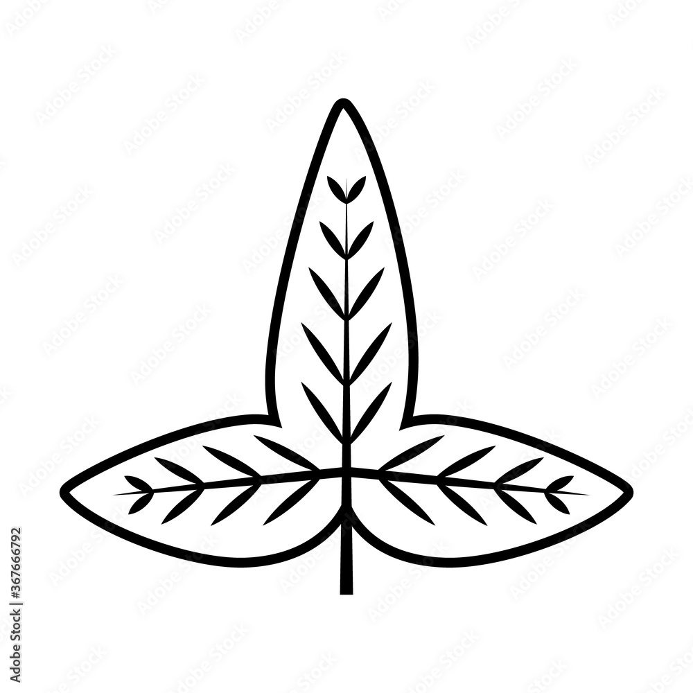 tropical leaf line style icon vector design tropical leaf line style icon vector design