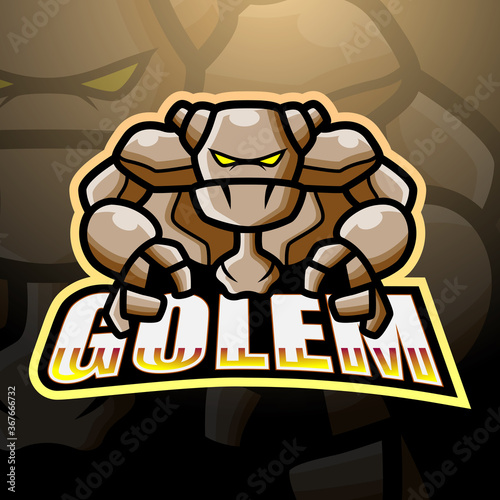 Golem mascot esport logo design