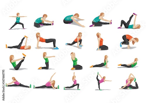collection of woman doing yoga