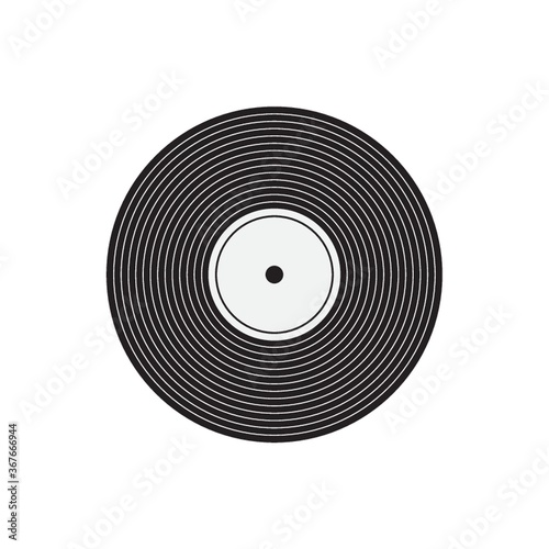 silhouette of vinyl disc
