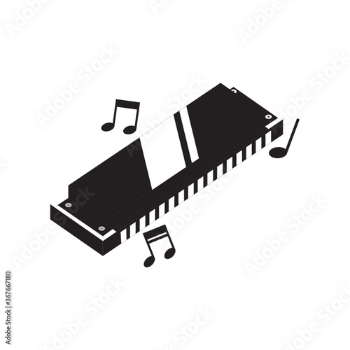 silhouette of harmonica