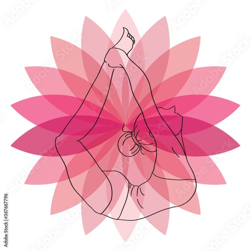 woman practicing yoga in bow pose