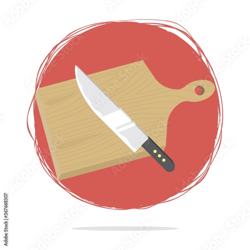 knife on the chopping board