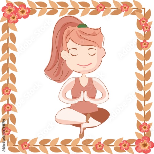 girl practicing yoga in toe stand pose