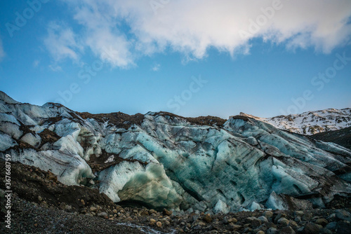 The big blue glacier in Vatnajokull National Park  in Iceland.