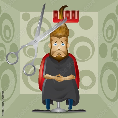 man having his hair cut