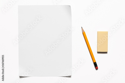sheet of paper isolated on white 