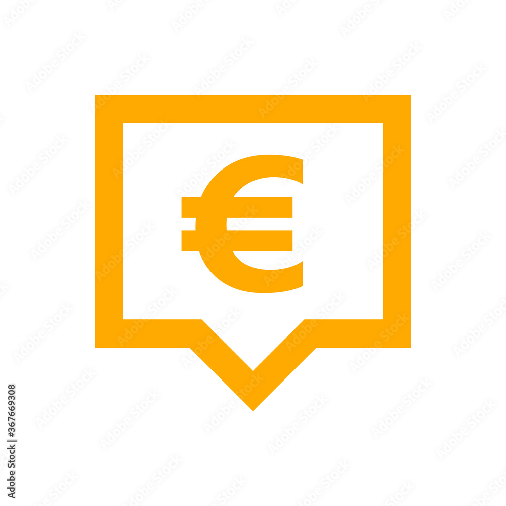 euro currency symbol in speech bubble square orange for icon, euro money for app symbol, simple flat euro money, currency digital euro coin for financial concept euro currency symbol in speech bubble square orange for icon, euro money for app symbol, simple flat euro money, currency digital euro coin for financial concept