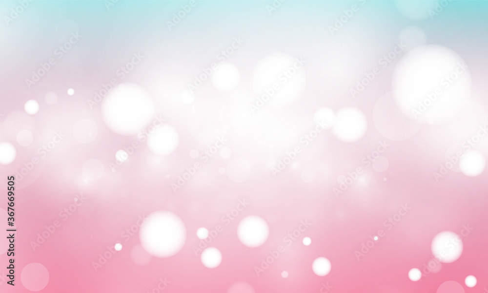 Blue and pink abstract blurred background with blur bokeh light effect for wedding vector magic holiday poster design.