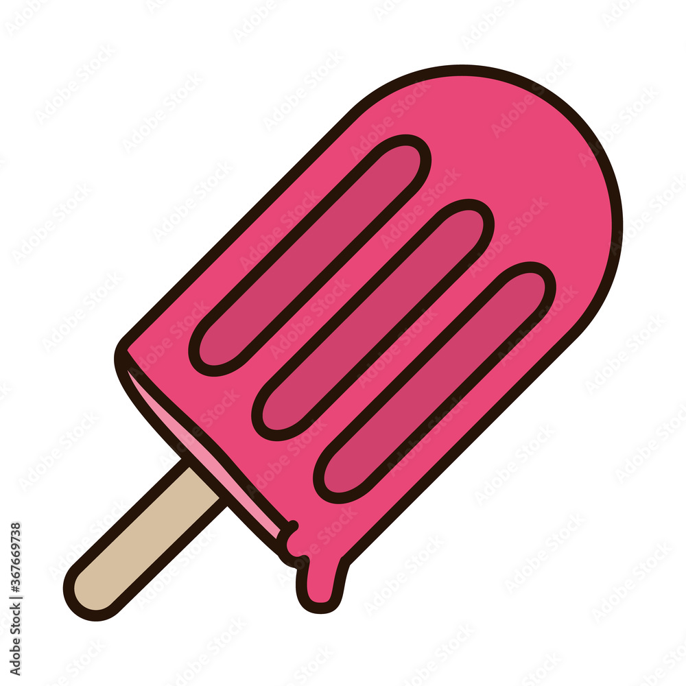 ice cream with stick line and fill style icon vector design ice cream with stick line and fill style icon vector design