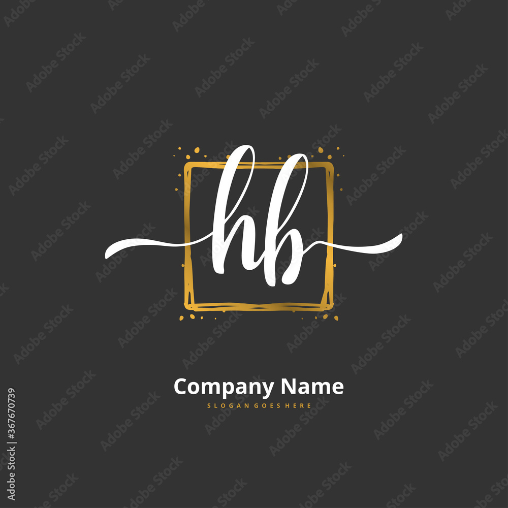 H B HB Initial handwriting and signature logo design with circle. Beautiful design handwritten logo for fashion, team, wedding, luxury logo. H B HB Initial handwriting and signature logo design with circle. Beautiful design handwritten logo for fashion, team, wedding, luxury logo.