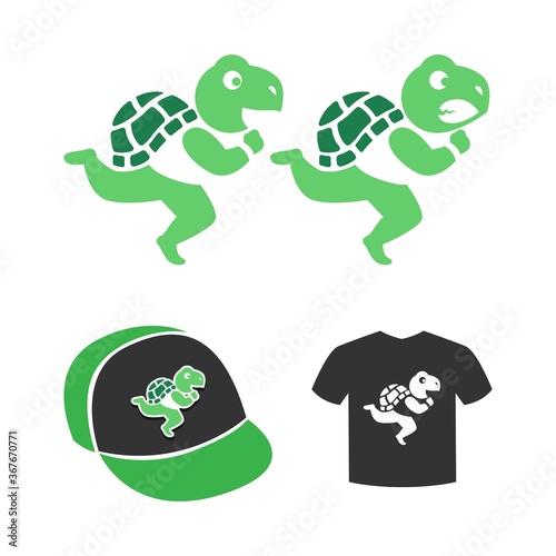 turtle run logo vector illustration