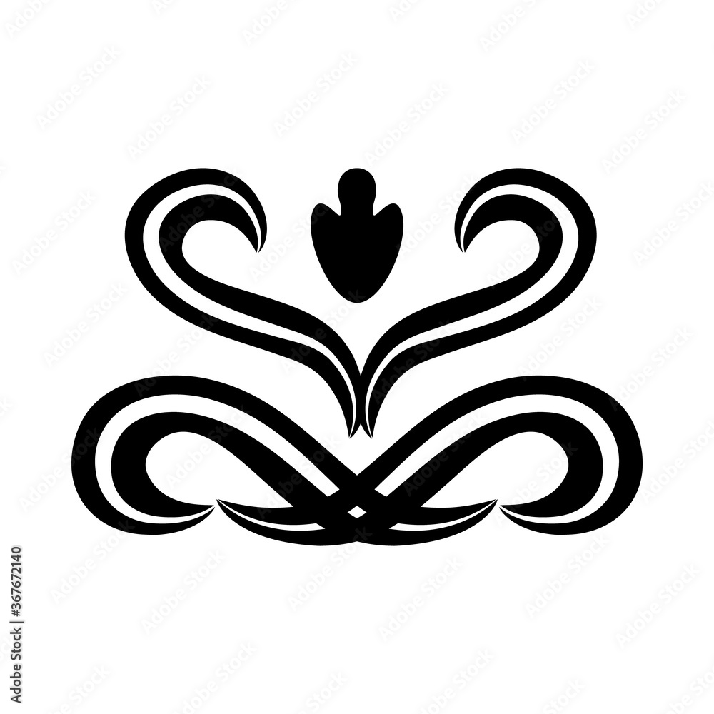 flower ornament silhouette style icon vector design