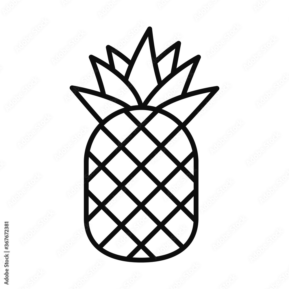 Obraz premium pineapple fruit line style icon vector design