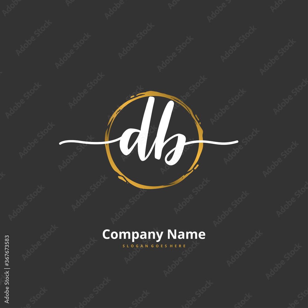 D B DB Initial handwriting and signature logo design with circle. Beautiful design handwritten logo for fashion, team, wedding, luxury logo. D B DB Initial handwriting and signature logo design with circle. Beautiful design handwritten logo for fashion, team, wedding, luxury logo.