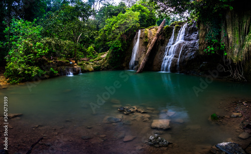 panoramic view bongok waterfall tuban photo