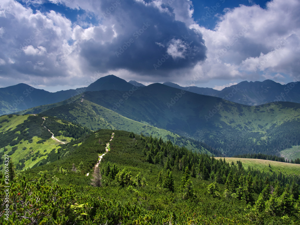 Dolina Chochołowska - widok z góry Grześ na Długi Upłaz