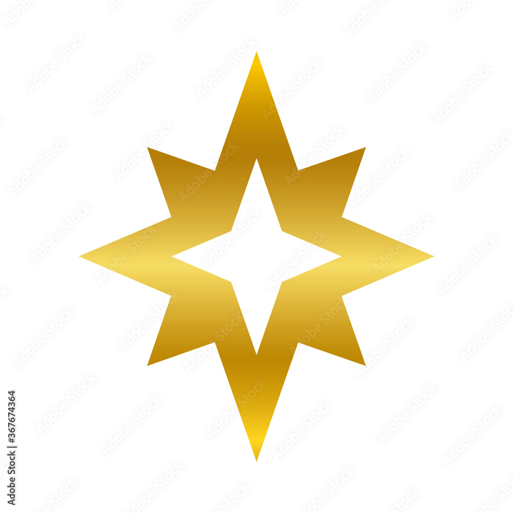 Obraz premium star ornament gold gradient style icon vector design