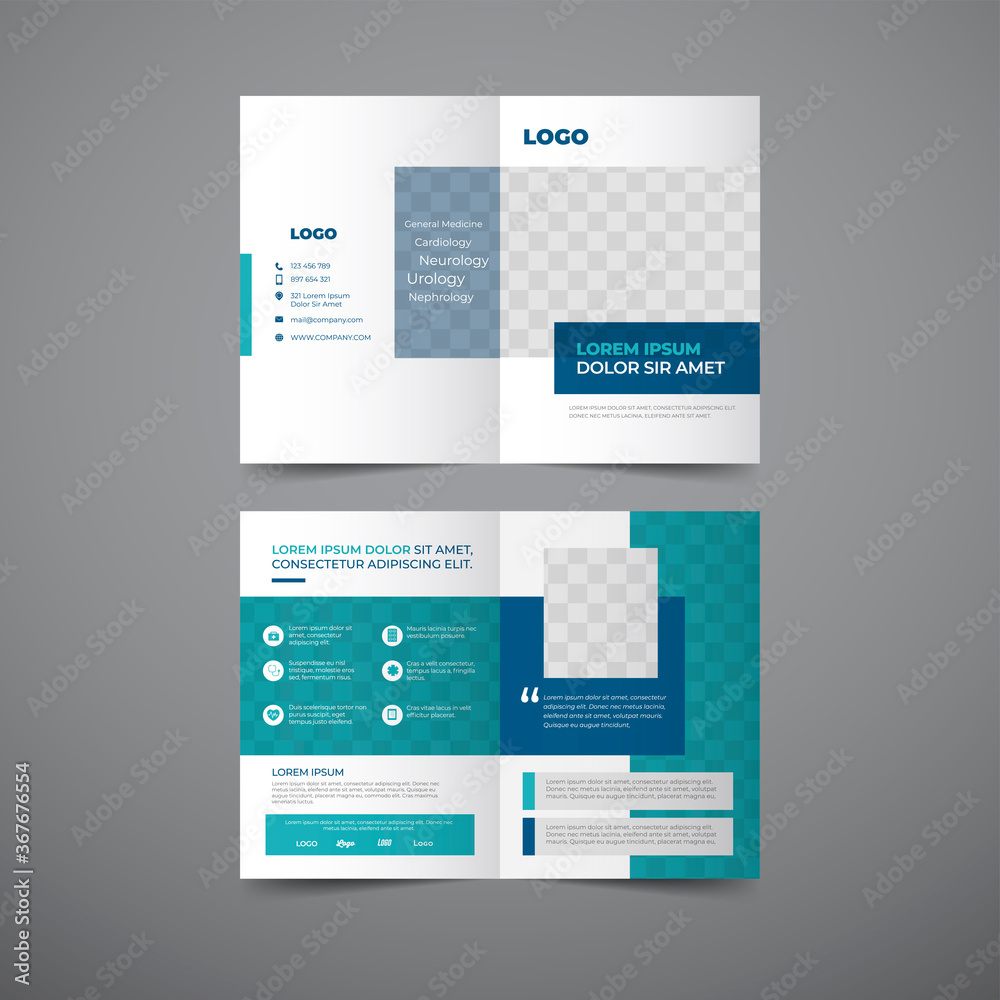 Empty bifold medical brochure template Empty bifold medical brochure template