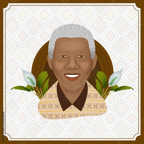 Vector illustration of Nelson Mandela, He was a South African anti-apartheid revolutionary and political leader photo