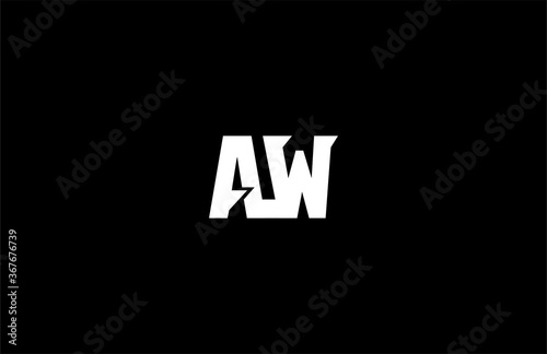 Minimalism Letter AW Modern Monogram Vector Logo