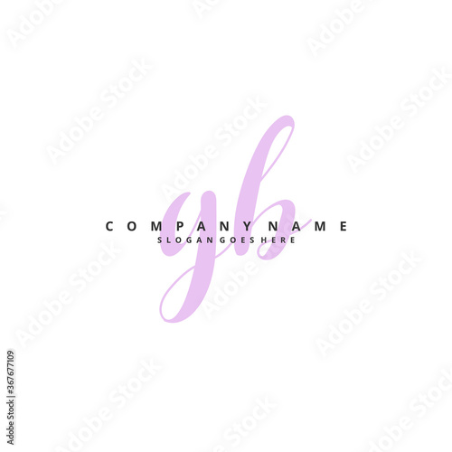 G B GB Initial handwriting and signature logo design with circle. Beautiful design handwritten logo for fashion, team, wedding, luxury logo.