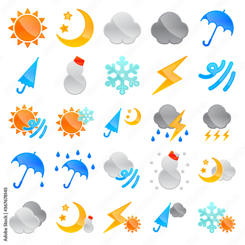 天気アイコン(いろいろセット) Stock Illustration | Adobe Stock