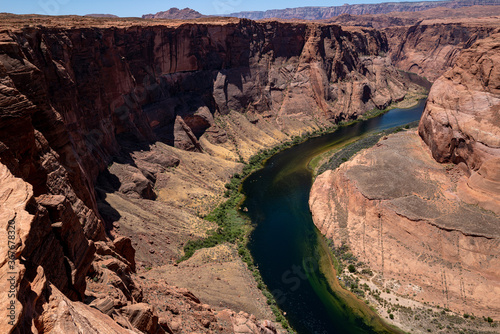 Arizona Horseshoe Bend of Colorado River in Grand Canyon. Canyon Adventure Travel Relax Concept.