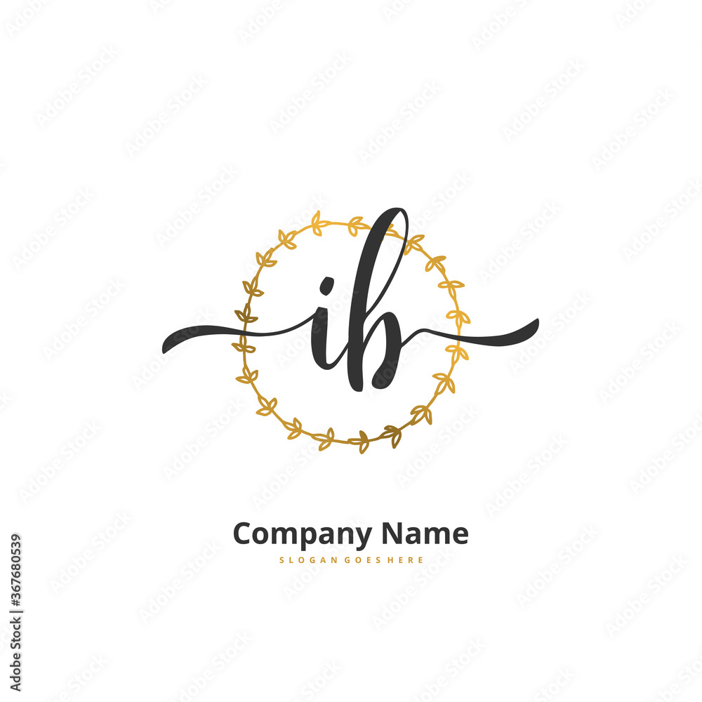 I B IB Initial handwriting and signature logo design with circle. Beautiful design handwritten logo for fashion, team, wedding, luxury logo. I B IB Initial handwriting and signature logo design with circle. Beautiful design handwritten logo for fashion, team, wedding, luxury logo.