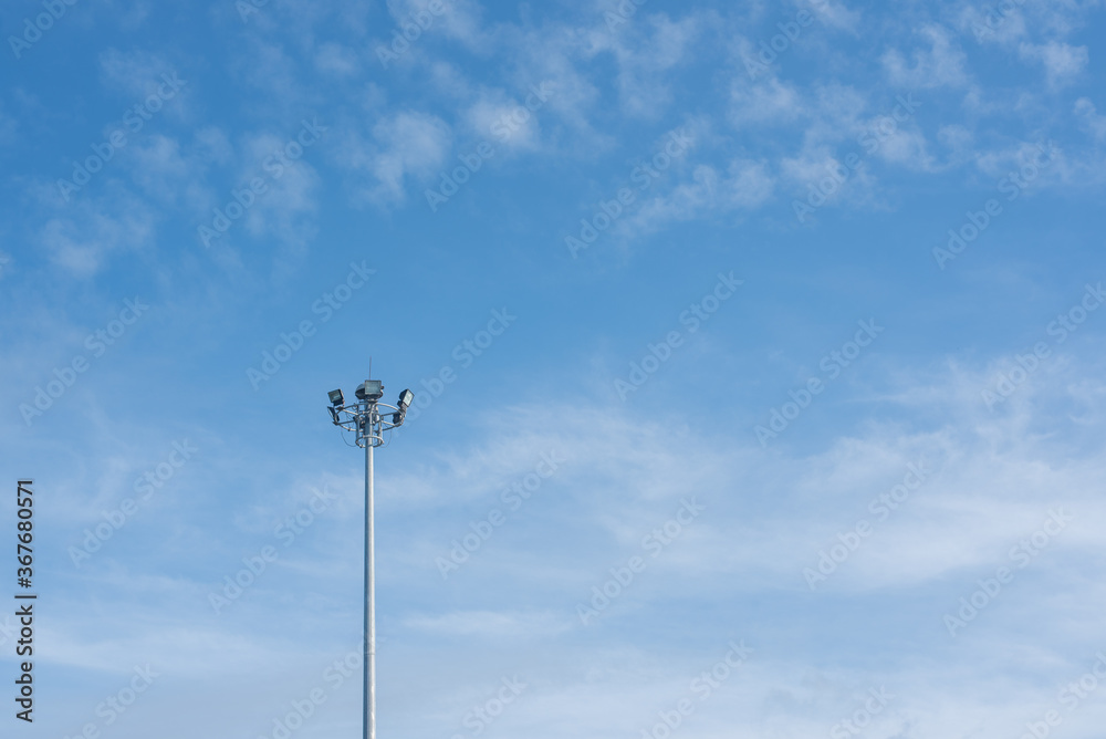 Sea and Lamp with blue sky Sea and Lamp with blue sky